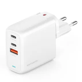 4smarts Charger GaN Flex 65W PD - Vægoplader m. 1 x USB-A & 2 x USB-C - Hvid