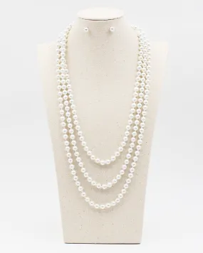 90"L Classic Strand with Matching Stud Earrings