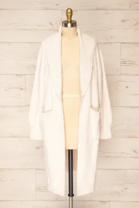 Adragna | Fuzzy Long Cardigan w/ Pockets