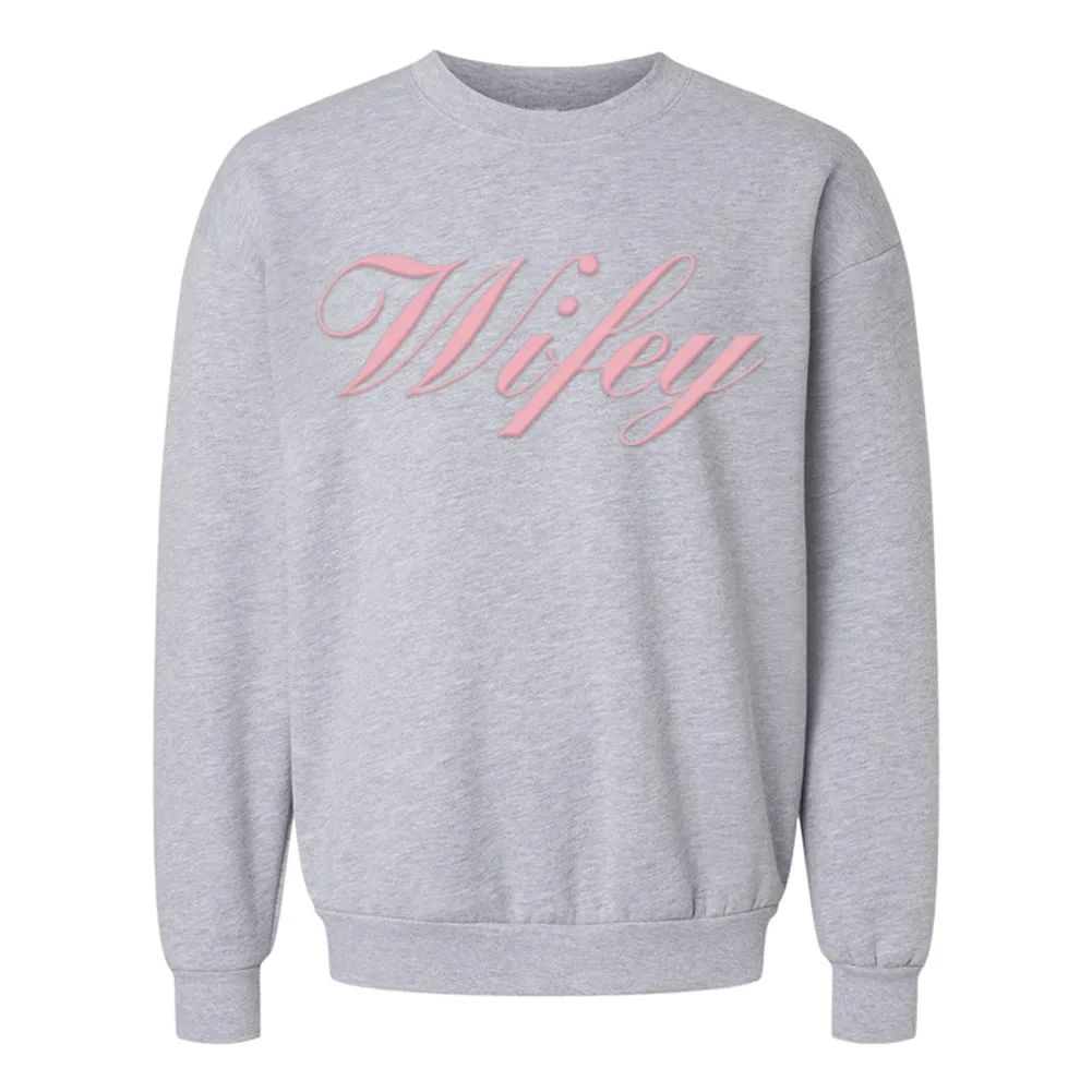 American Apparel 'Wifey' PUFF Crewneck Sweatshirt