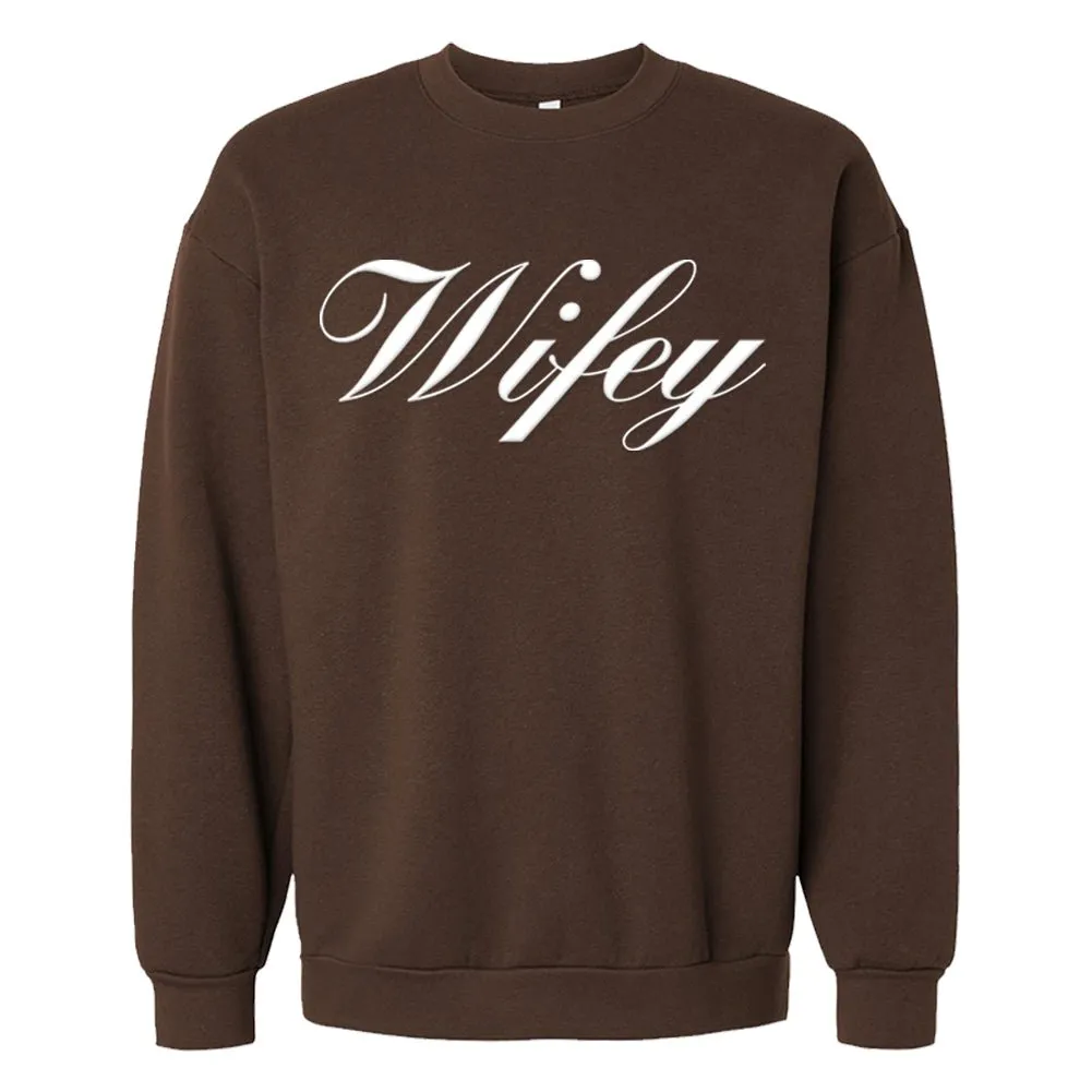 American Apparel 'Wifey' PUFF Crewneck Sweatshirt