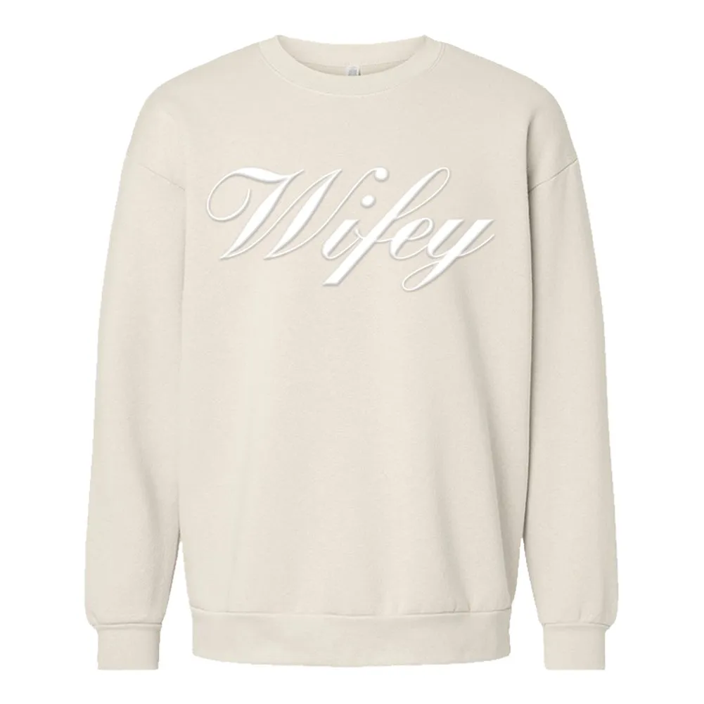 American Apparel 'Wifey' PUFF Crewneck Sweatshirt