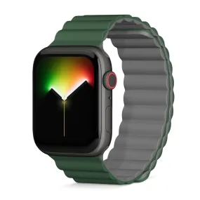 Apple Watch (38/40/SE/41mm) Epico Magnetisk Silikone Rem - Grøn / Grå