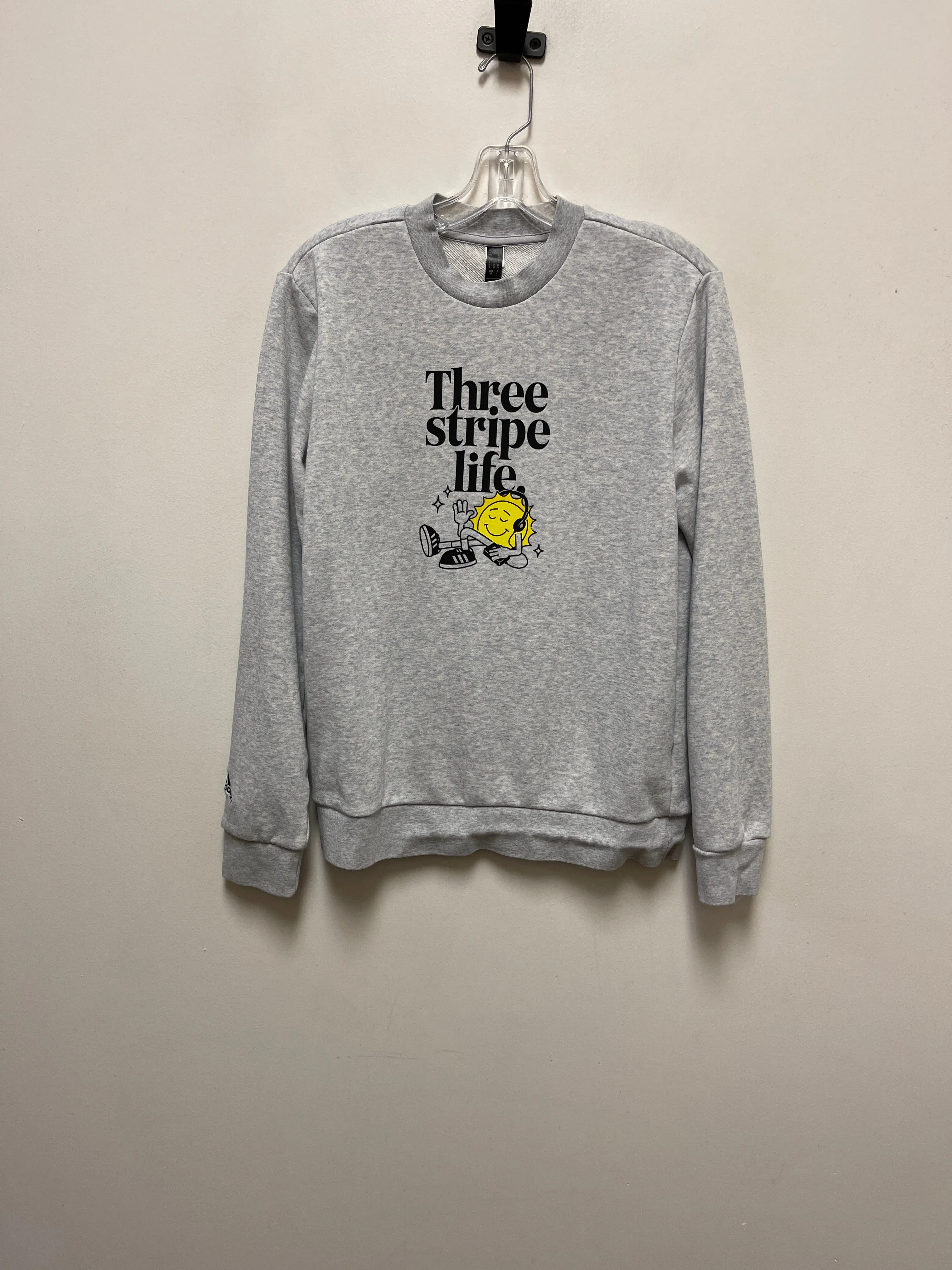 Athletic Sweatshirt Crewneck By Adidas In Grey, Size: S