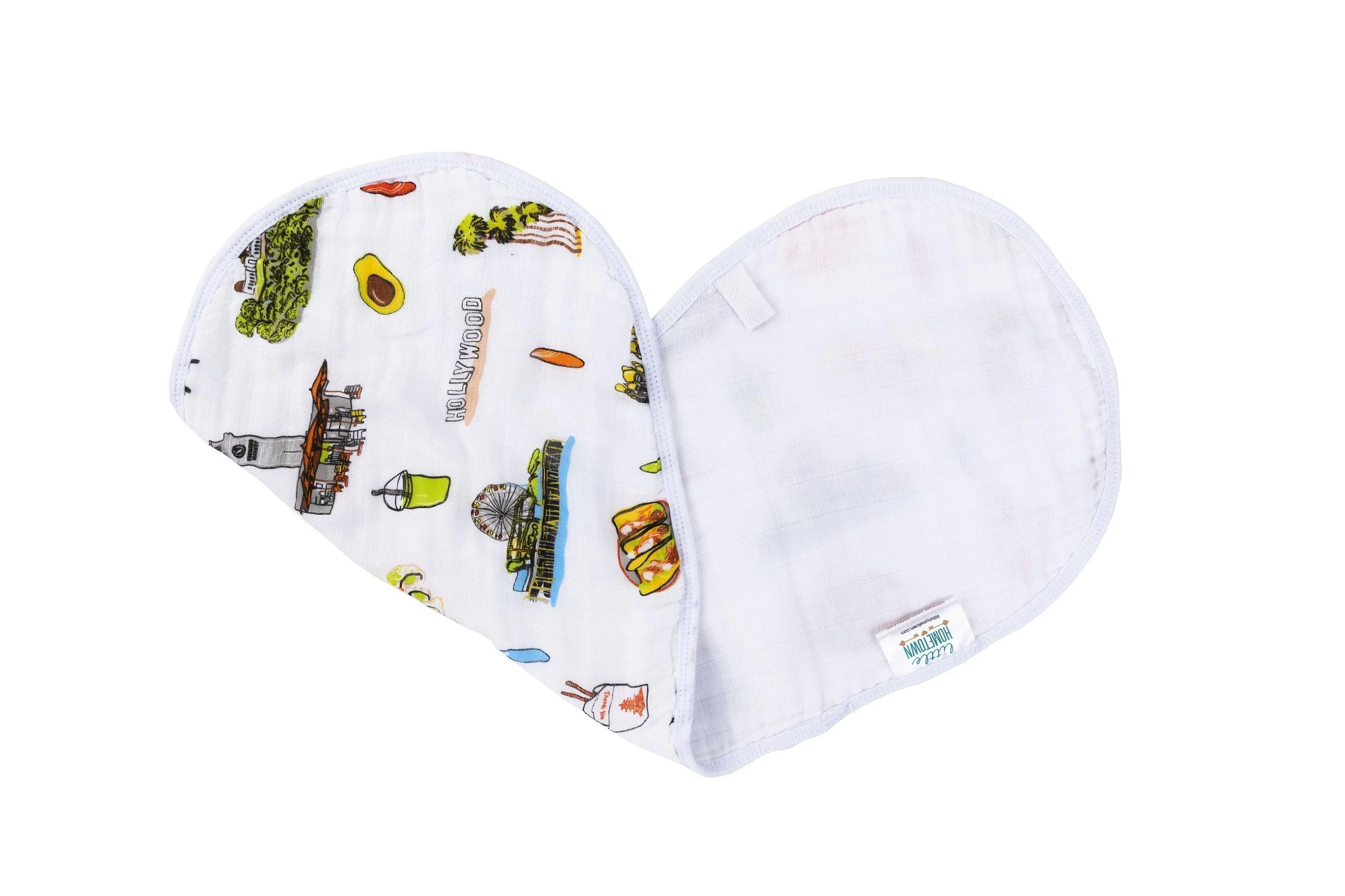 Baby Burp Cloth & Bib Combo: Los Angeles Baby