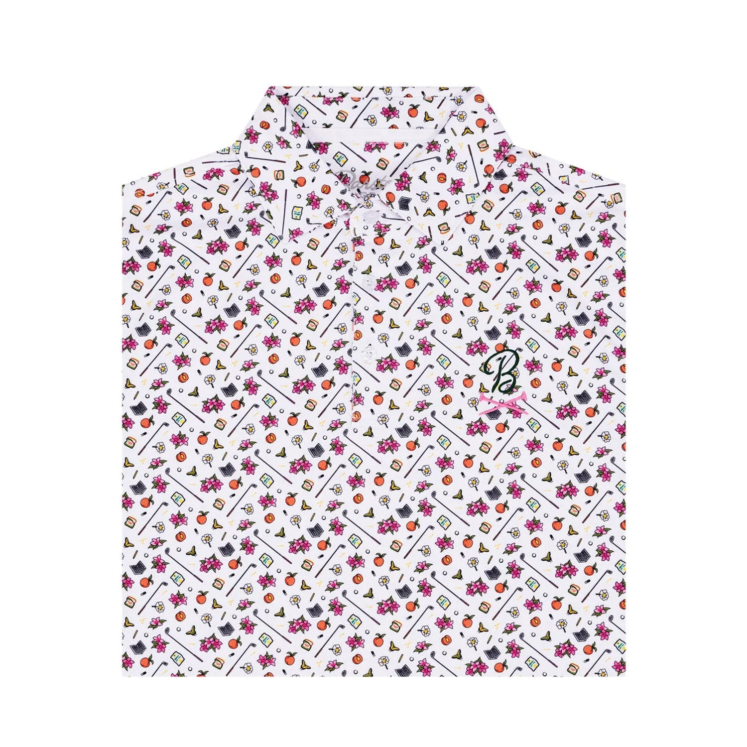 Barstool Golf Clubs & Flowers Printed Polo