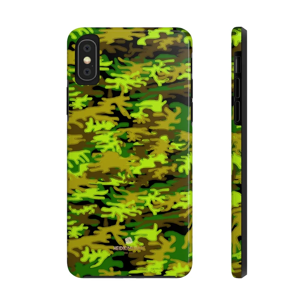 Black Green Camo iPhone Case, Camouflage Case Mate Tough Samsung Galaxy Phone Cases