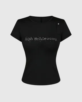 BLACK HIGH ACHIEVING BABY TEE