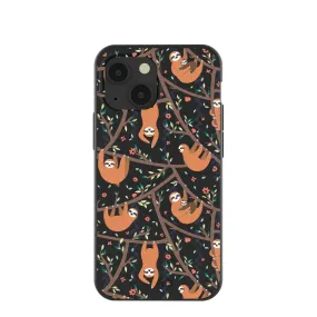 Black Jungle Sloths iPhone 13 Mini Case