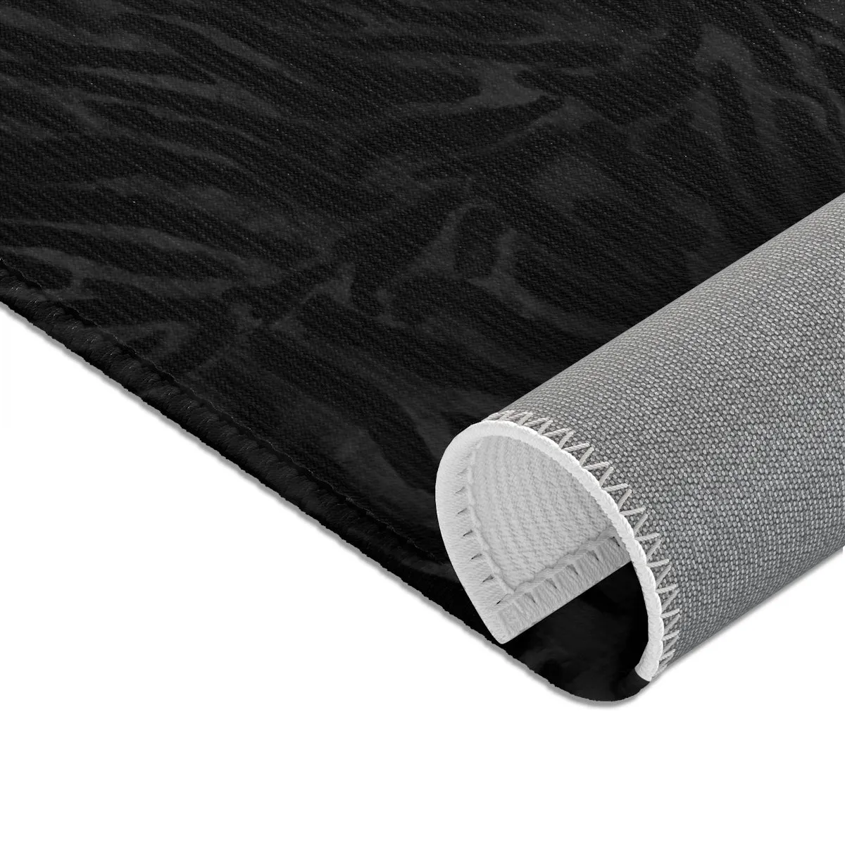 Black Tiger Stripe Carpet, Animal Print 24x36, 36x60, 48x72 in. Area Rugs - Printed in USA