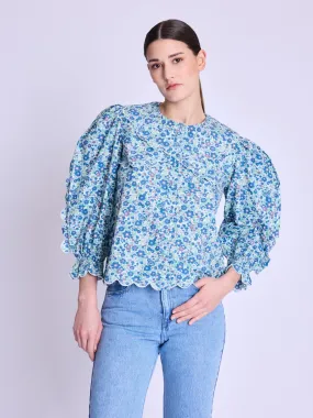 Blouse 18carmina6iht Blue-Liberty-Print