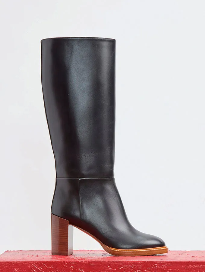 Bocca Tall Boot in Black Leather