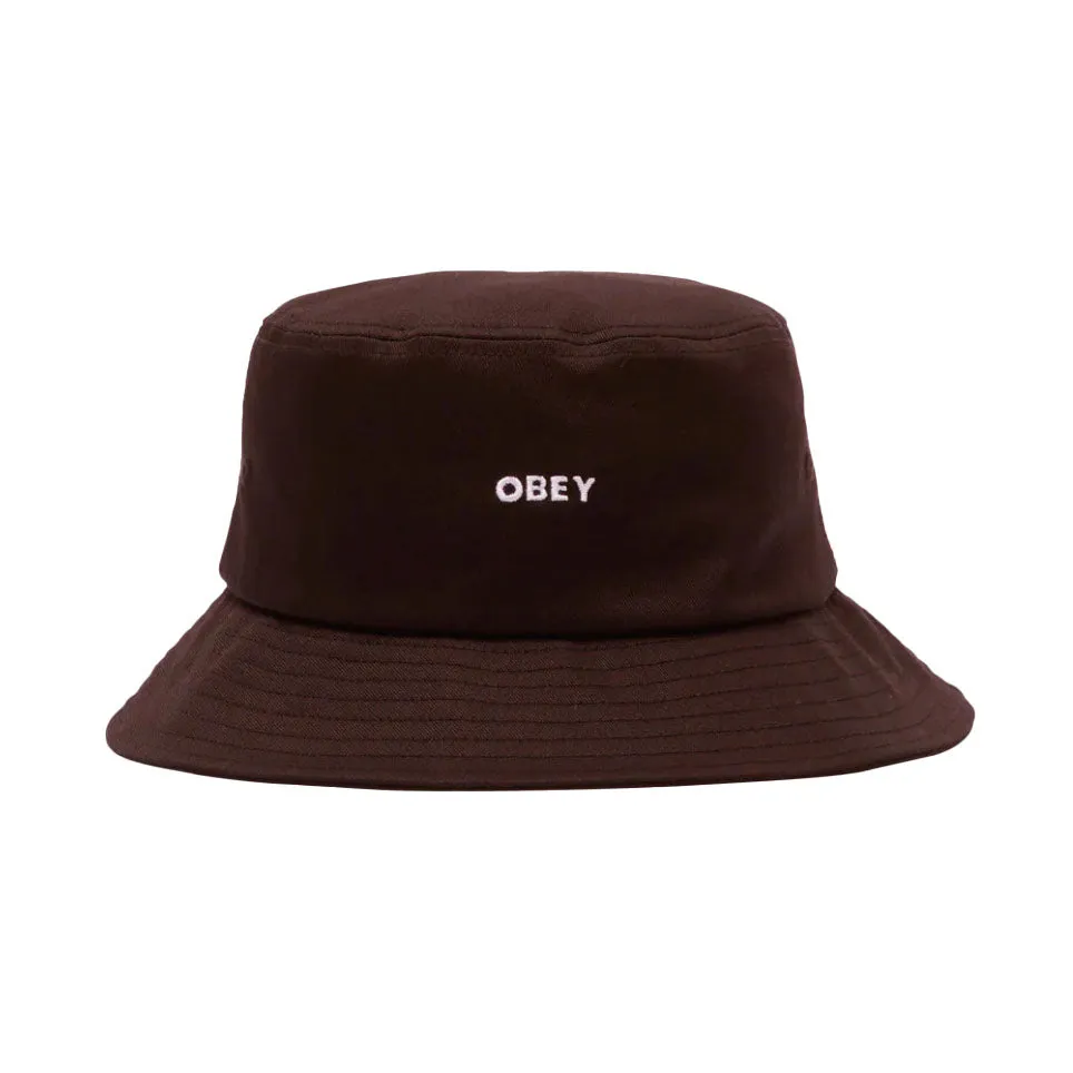 Bold twill bucket hat Java brown