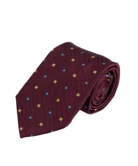 Burgundy Herringbone Neat Tie (Long)