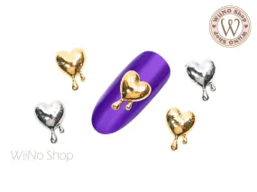 Dripping Heart  Nail Metal Charm - 2 pcs