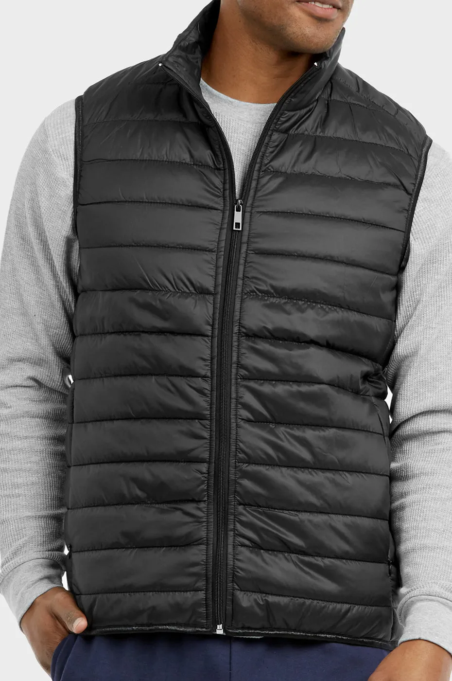 ET|TU MEN'S LIGHTWEIGHT PUFFER VEST (MPV200E_BLACK)