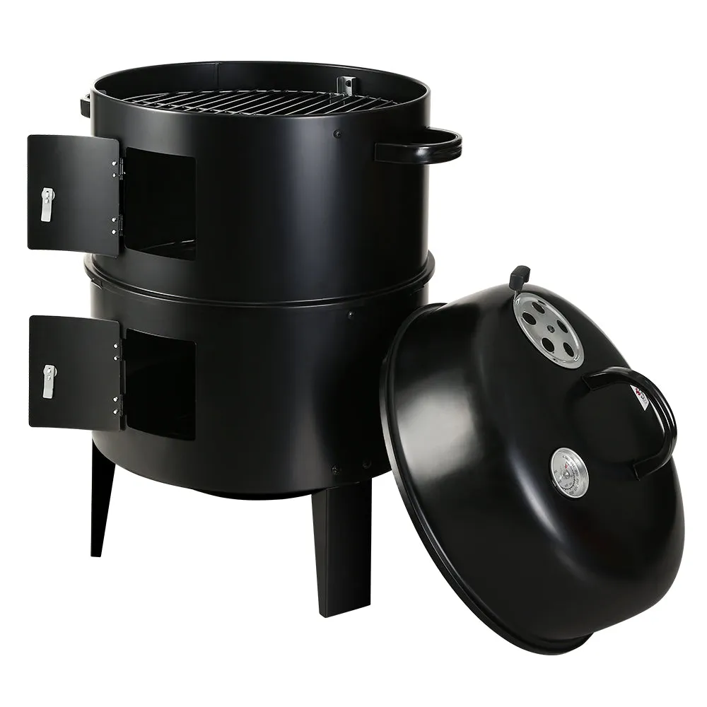 Fathers Day gift- the ultimate BBQ 3-in-1 Charcoal BBQ Smoker - Black