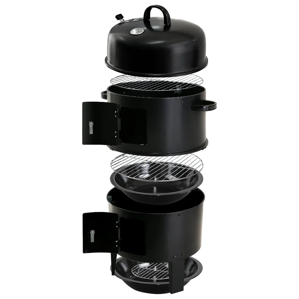 Fathers Day gift- the ultimate BBQ 3-in-1 Charcoal BBQ Smoker - Black