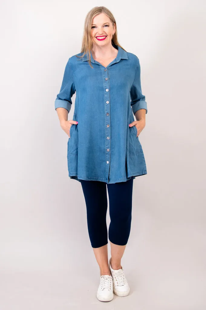 Gill Blouse, Tencel Denim