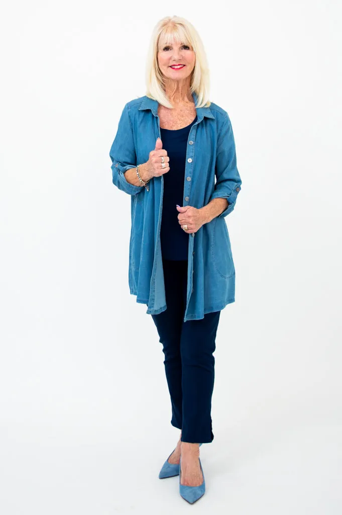 Gill Blouse, Tencel Denim