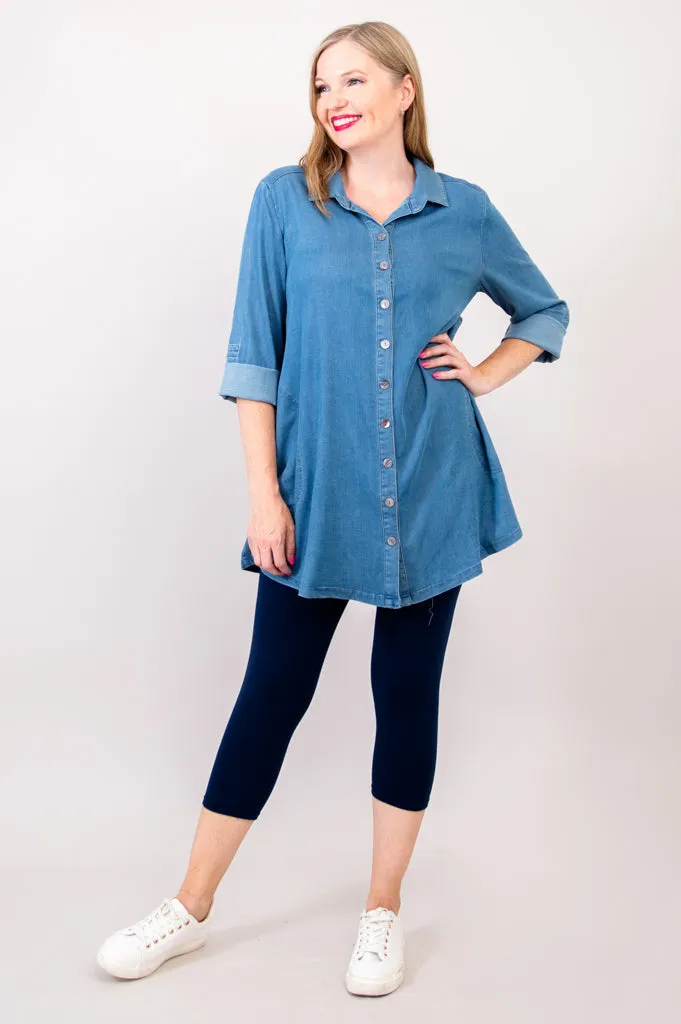 Gill Blouse, Tencel Denim