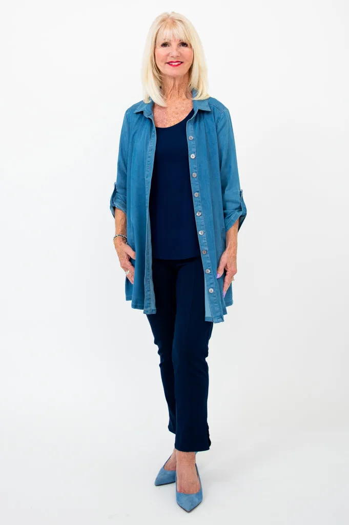 Gill Blouse, Tencel Denim