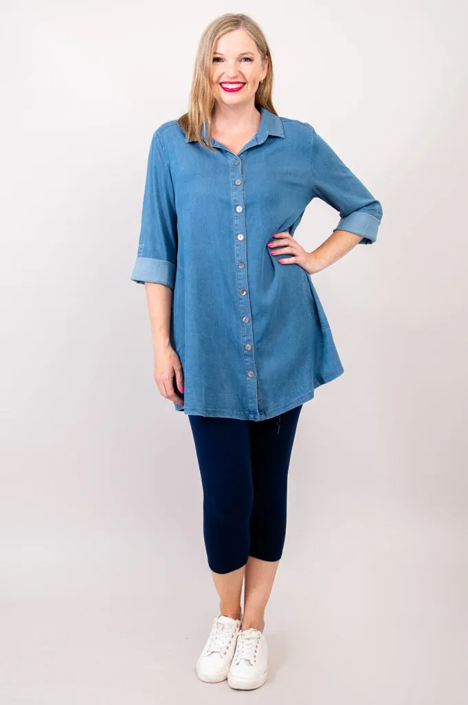 Gill Blouse, Tencel Denim