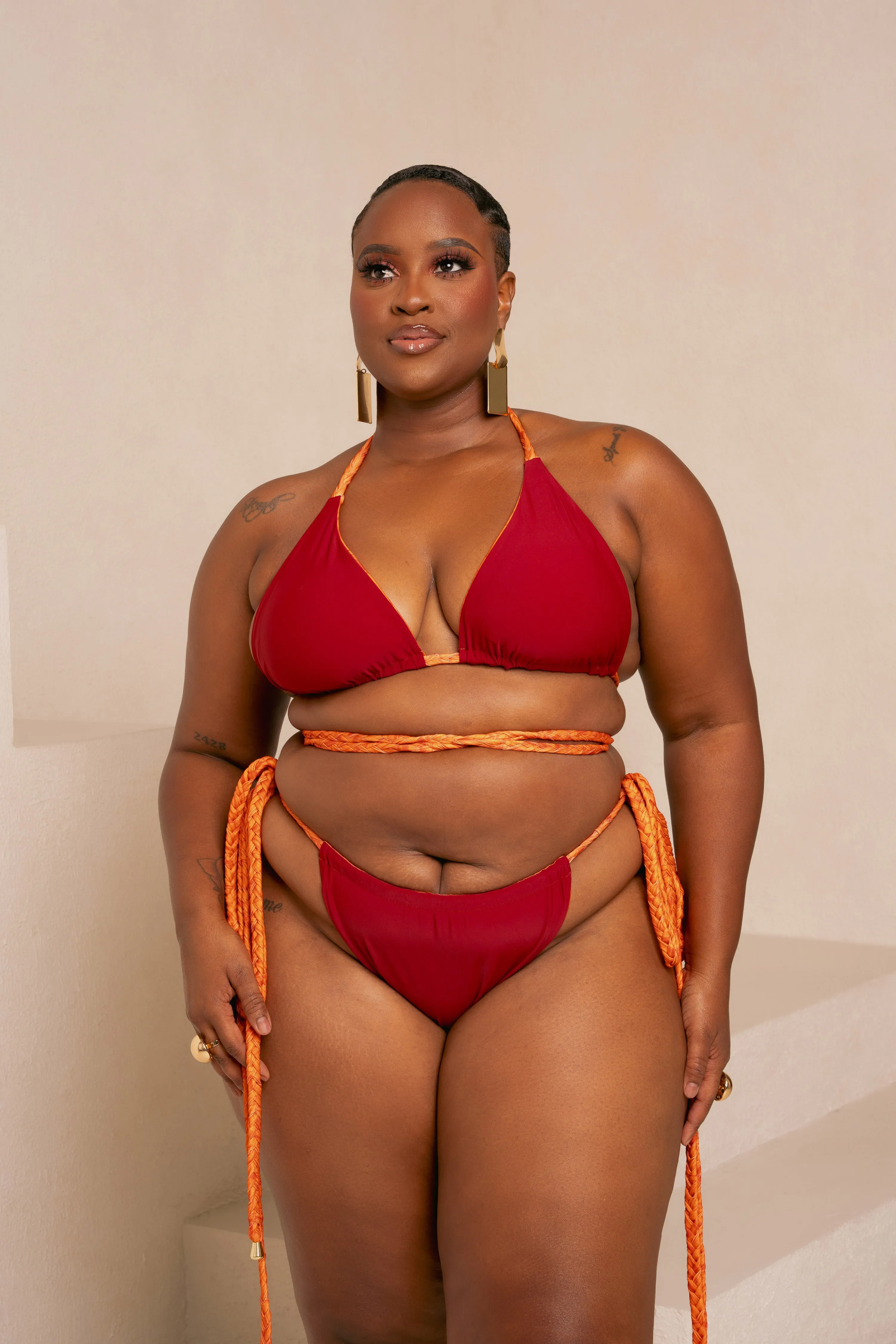 IZA ORANGE Reversible Bikini Top