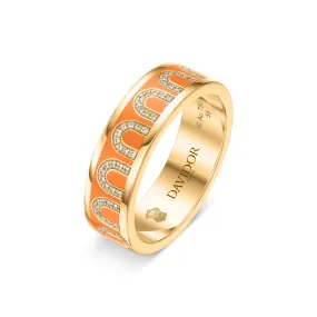 L'Arc de DAVIDOR Ring MM, 18k Yellow Gold with Zeste Lacquered Ceramic and Arcade Diamonds