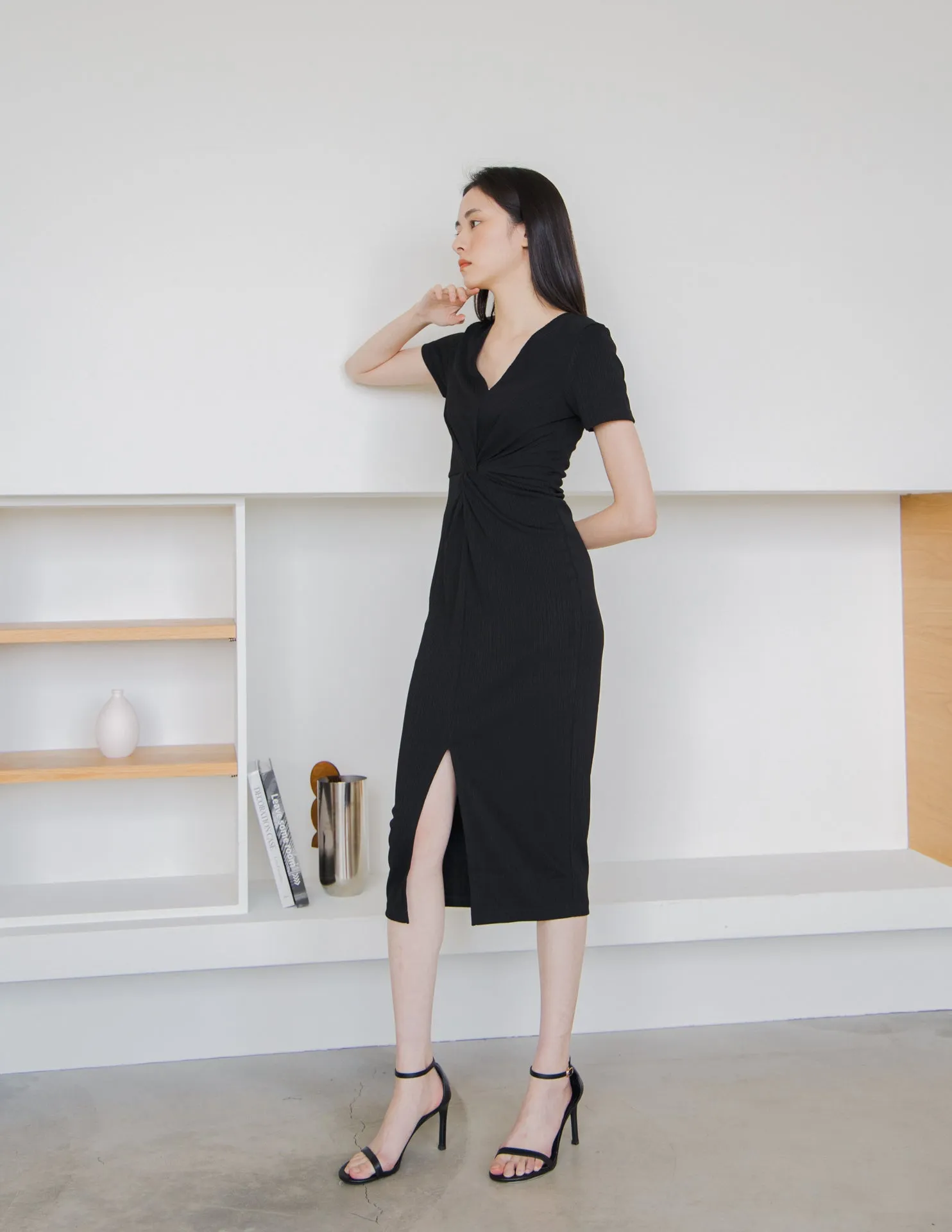 Mae Midi Dress in Black