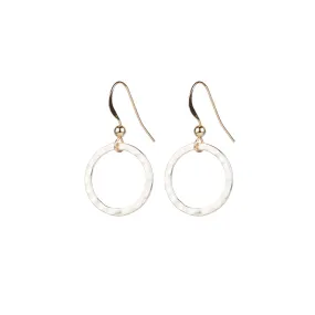 Mixed Metal Hammered Circle Earrings