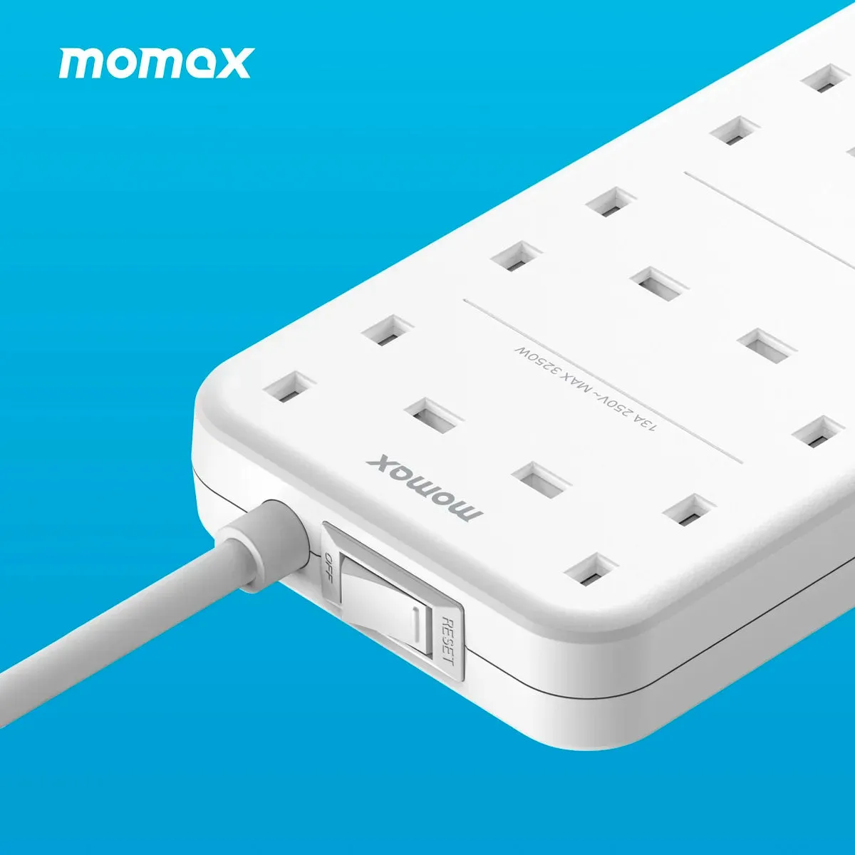 Momax ONEPLUG 8-Outlet Power Strip with USB (US5UK)