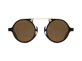 Oxford Black Tortoise & Gold Brown Nylon Lens