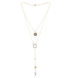 Pearl-Laden 24k Gold North Star Necklace from Colombian