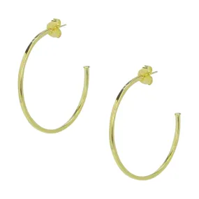 Sheila Fajl Perfect Square Tube Hoop Earrings in Polished Gold Plated