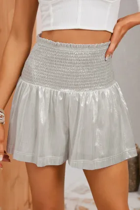 Smocked High Waist Shorts