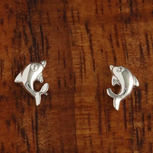 Sterling Silver Dolphin Post Earrings (S/M/L)