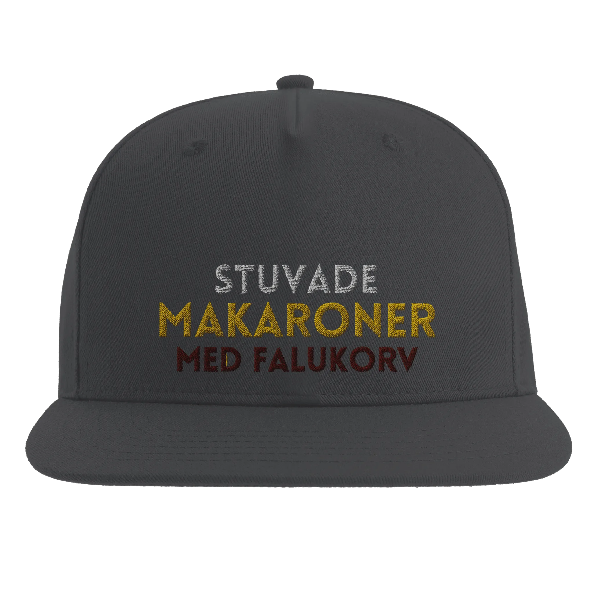 Stuvade makaroner med falukorv - Snapback-keps