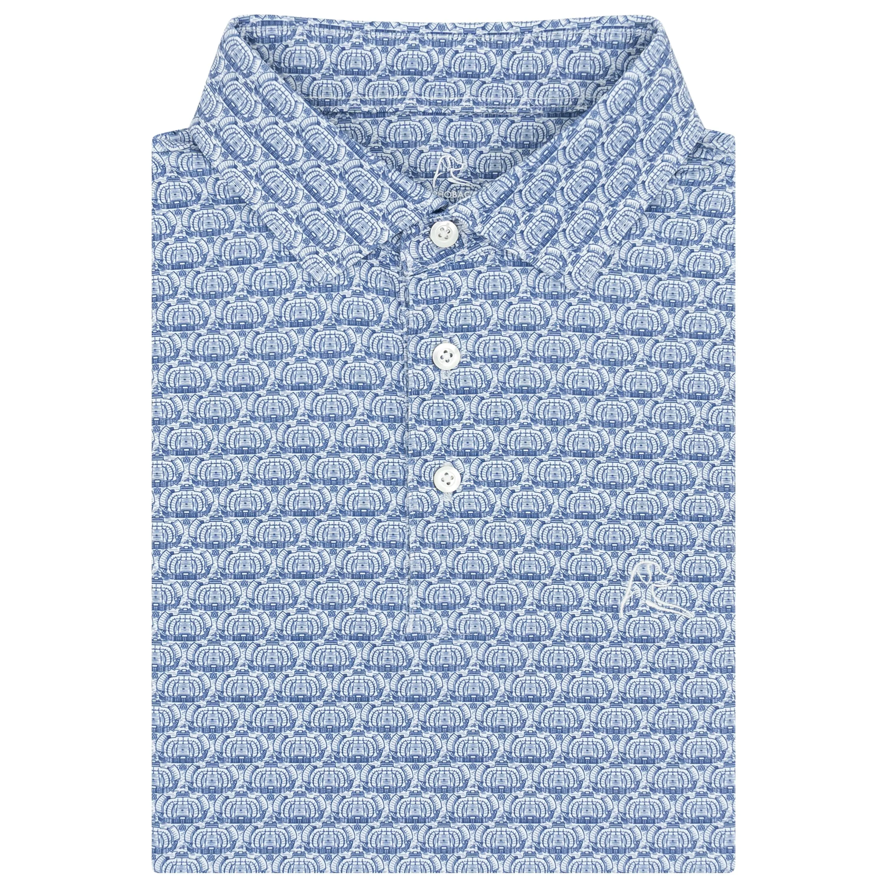 The Jordan-Hare Stadium™ | Collegiate Polo | The Jordan-Hare Stadium - White/Dock Blue