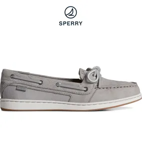 Women's Starfish Palm Emboss 1-Eye Boat Shoe Grey (STS88614)