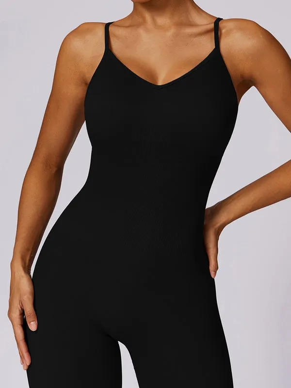 ZASUWA Female Cross Back Scrunch Bum Seamless Jumpsuit